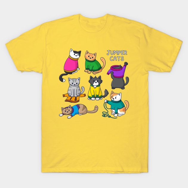 Jumper Cats T-Shirt by Doodlecats 